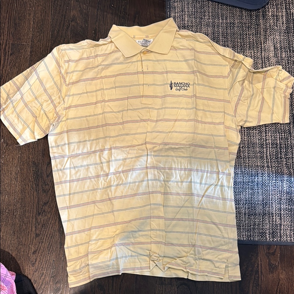 Yellow Striped Polo Shirt